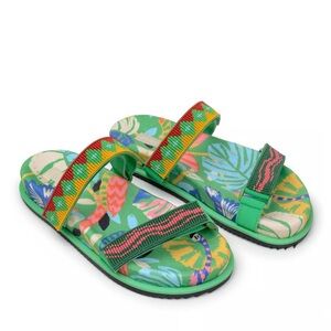 Anthropologie Colorful Forest Anatomic Slide Sandal Size 8 NEW